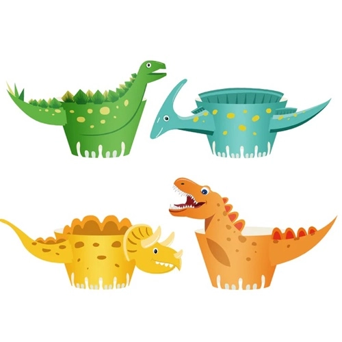 Papilotki osłonki dinozaury babeczki muffinki 8x
